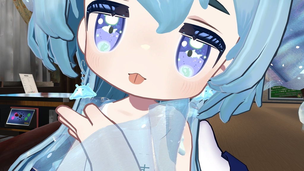 【VRC向けアクセサリー】ゆらゆらめんだこピアス