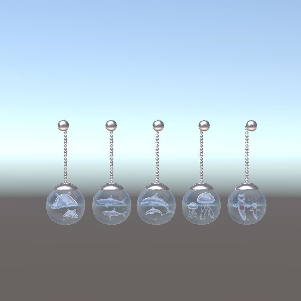 【VRC向けアクセサリー】海のいきものピアスセット5種
