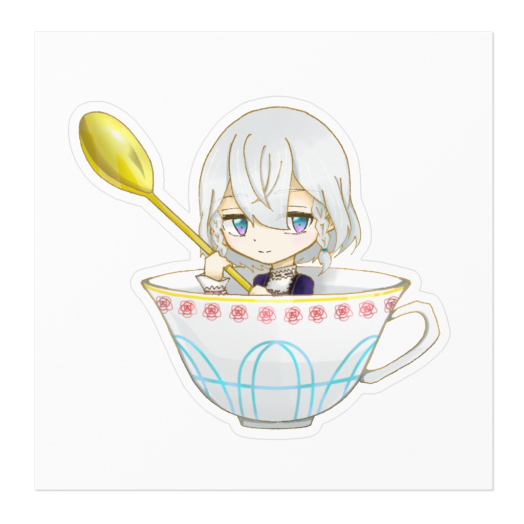 ティーカップ灯花ステッカー