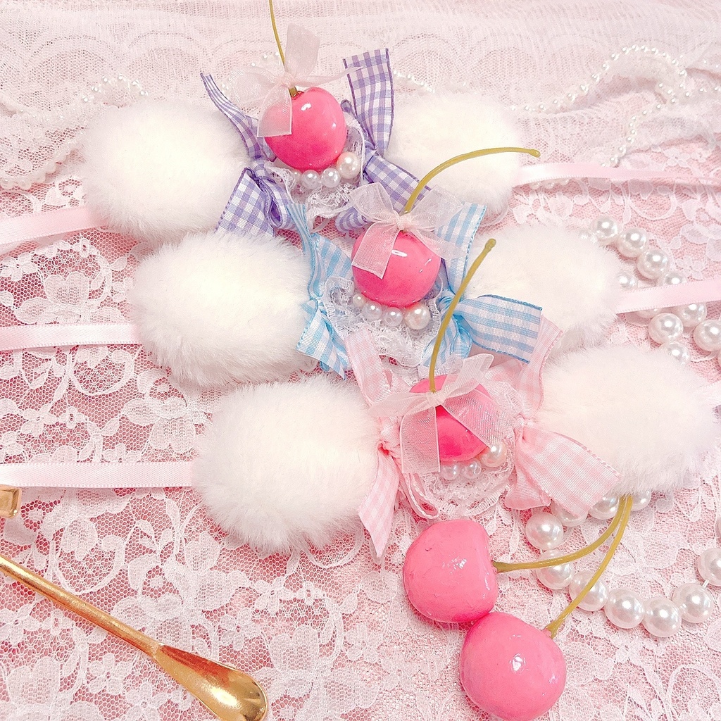 ♡ピンクチェリーミニヘッドドレス