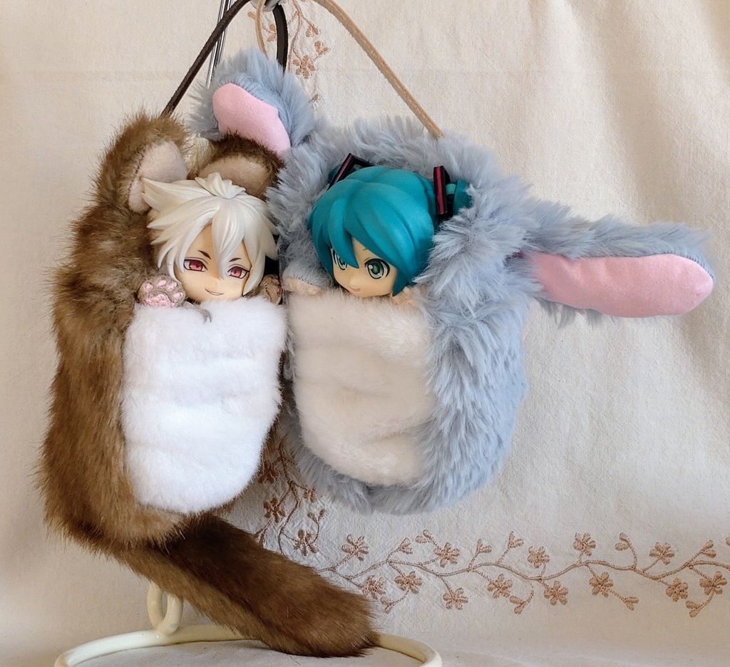 【made in rabbit field】ねんどーる＆オビツろいど対応『きゃりぐるみ』🐾本革製ストラップ付