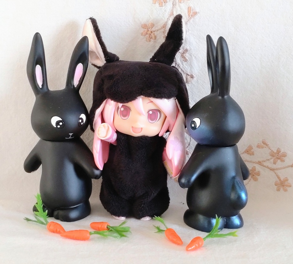 【made in rabbit field】ねんどろコスチューム*うさちゃんロンパース(黒)