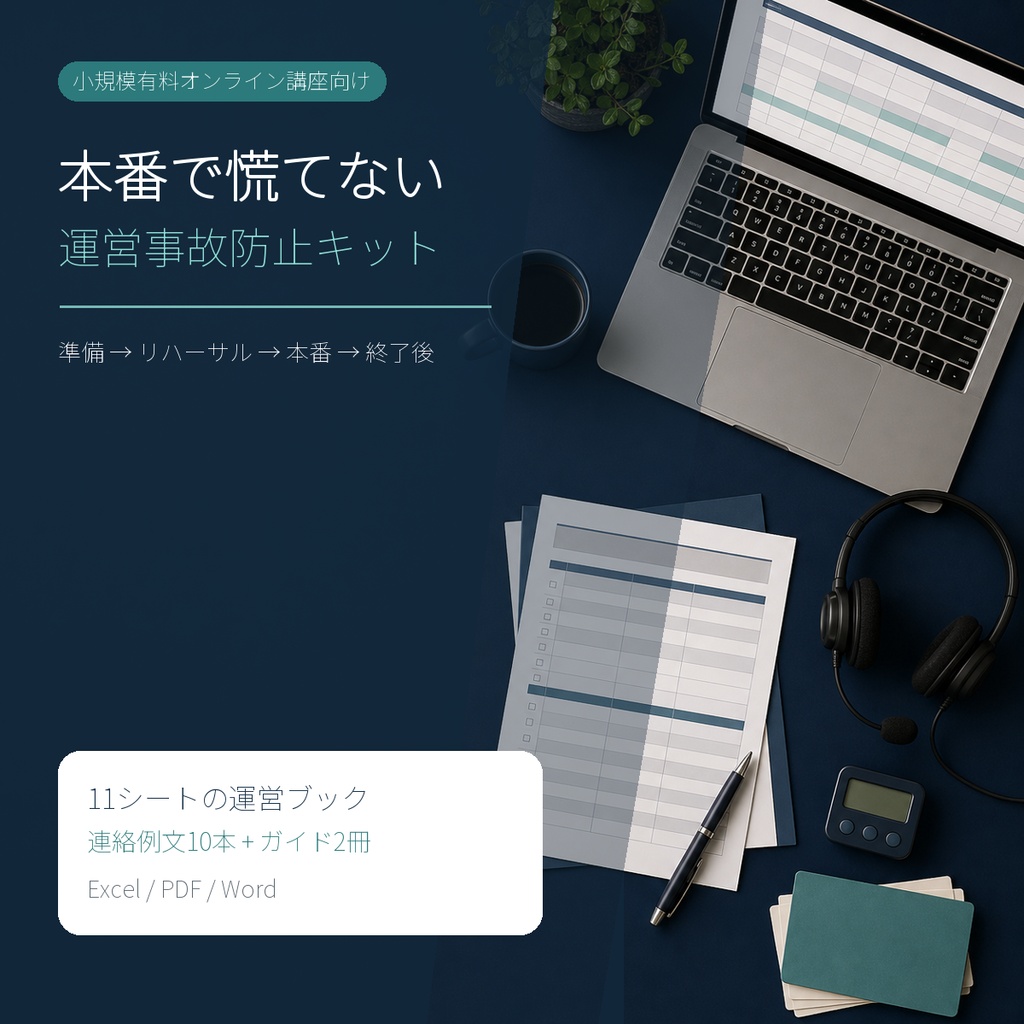 本番で慌てない|小規模有料オンライン講座・運営事故防止キット