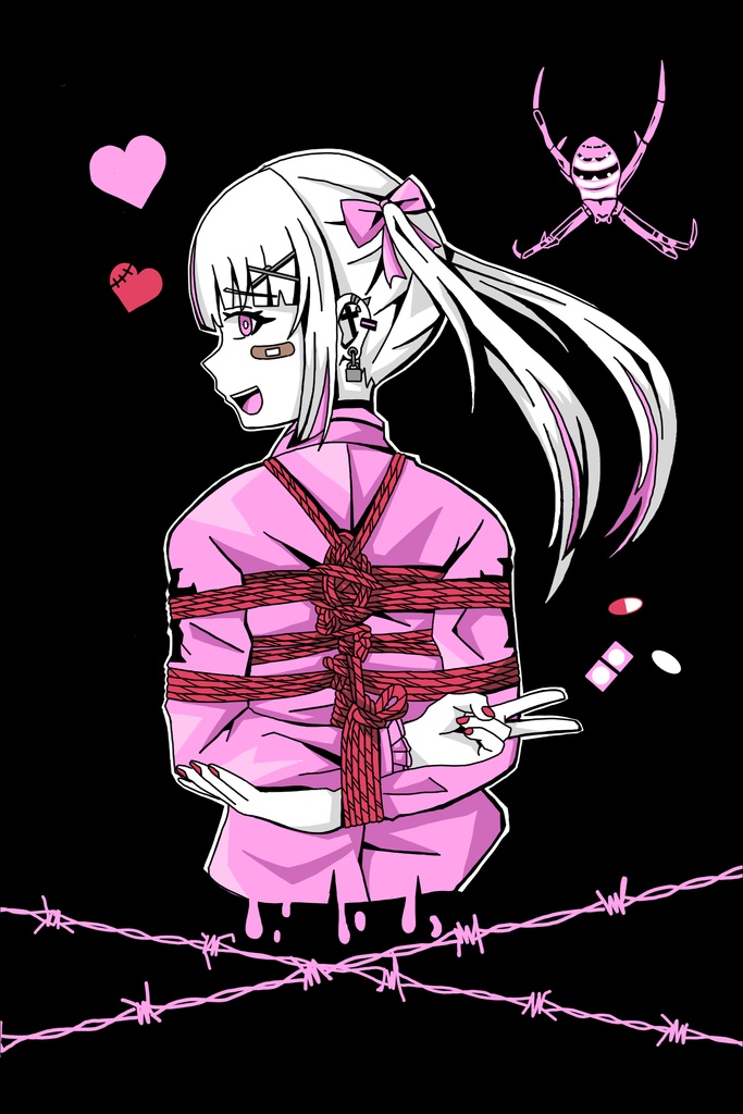 地雷系ちゃん緊縛Tシャツ