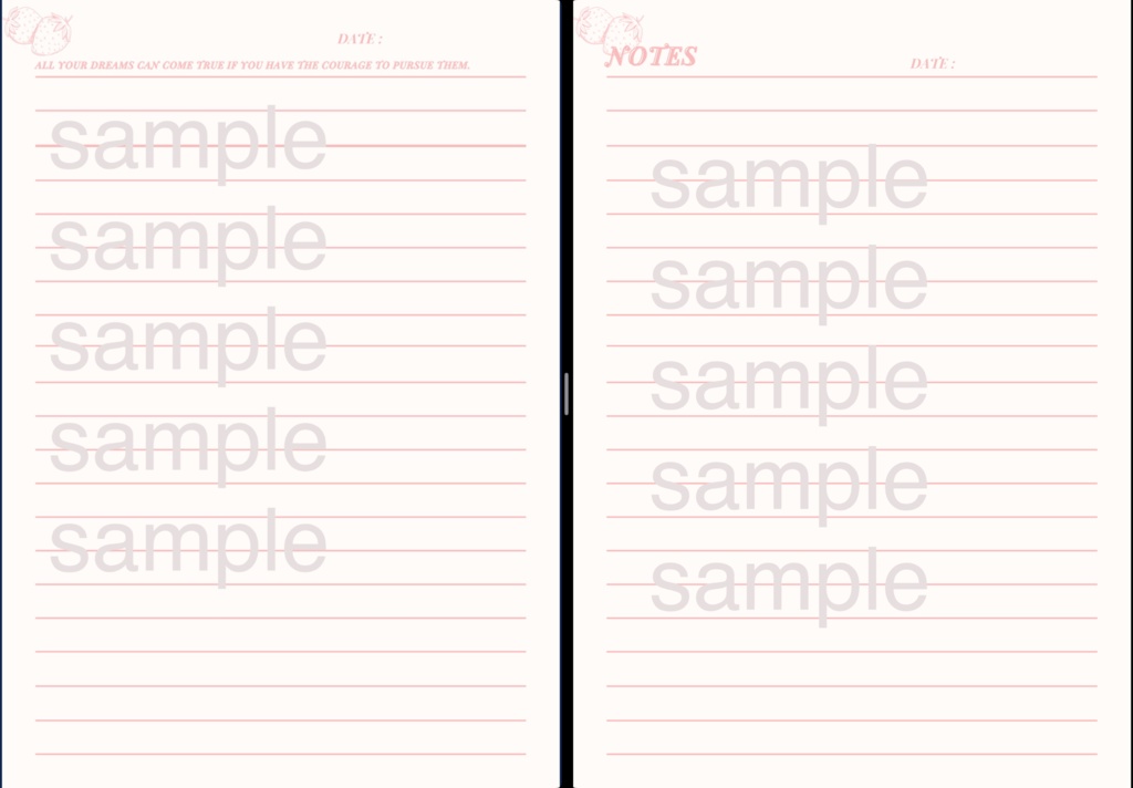 🐰お得🐰【Goodnotesテンプレ】シンプルデザインノートB5♡ パステルピンク系💞