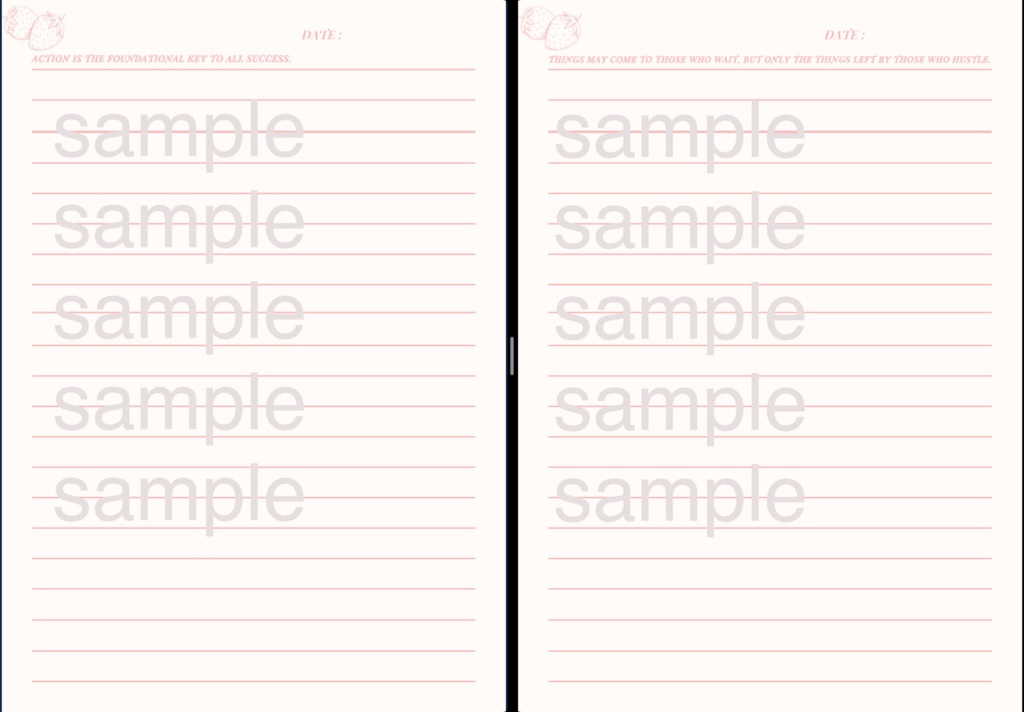 🐰お得🐰【Goodnotesテンプレ】シンプルデザインノートB5♡ パステルピンク系💞