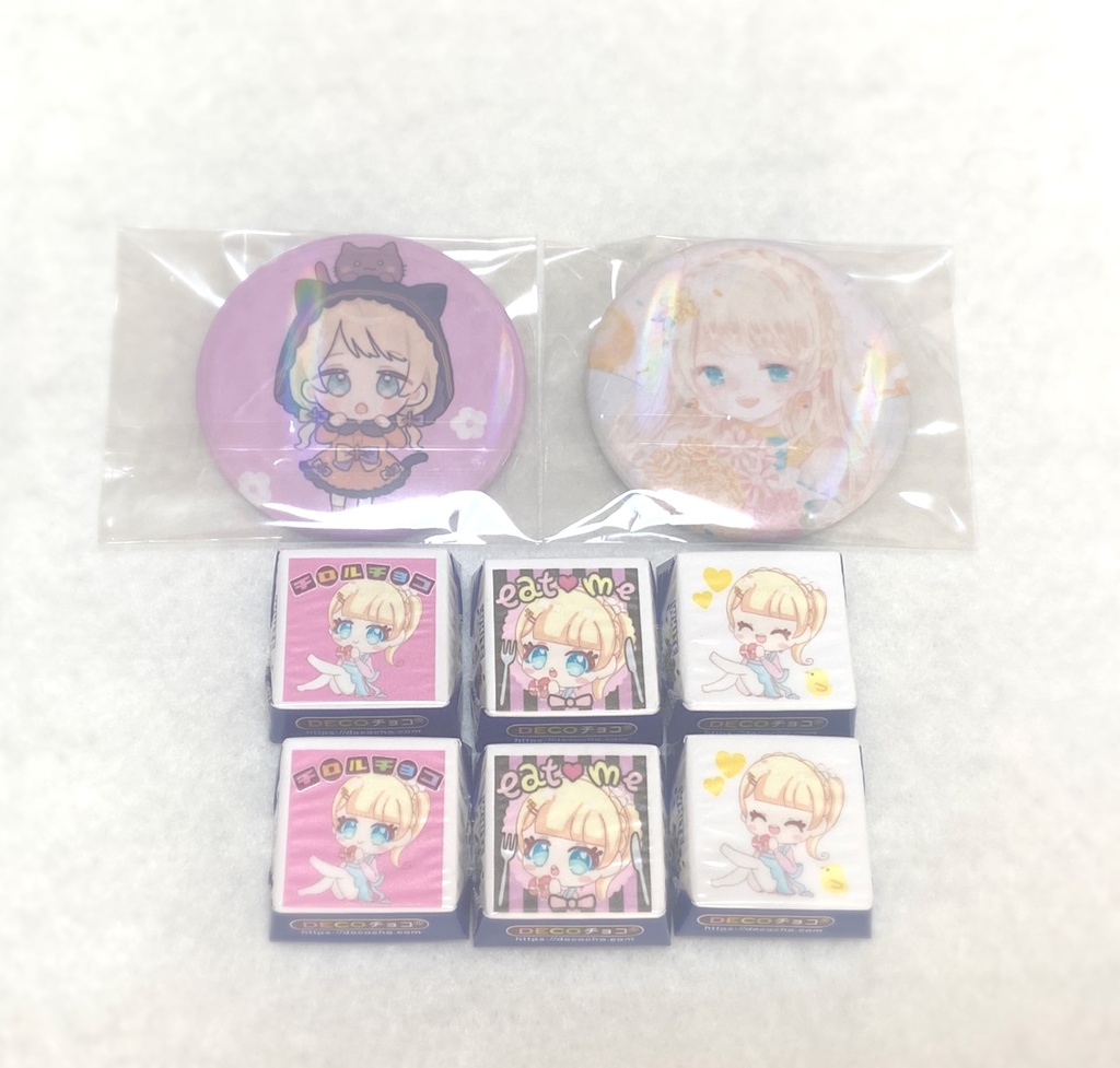 【ハロウィンセット②】缶バッジ2種類&DECOチョコ【限定1点】