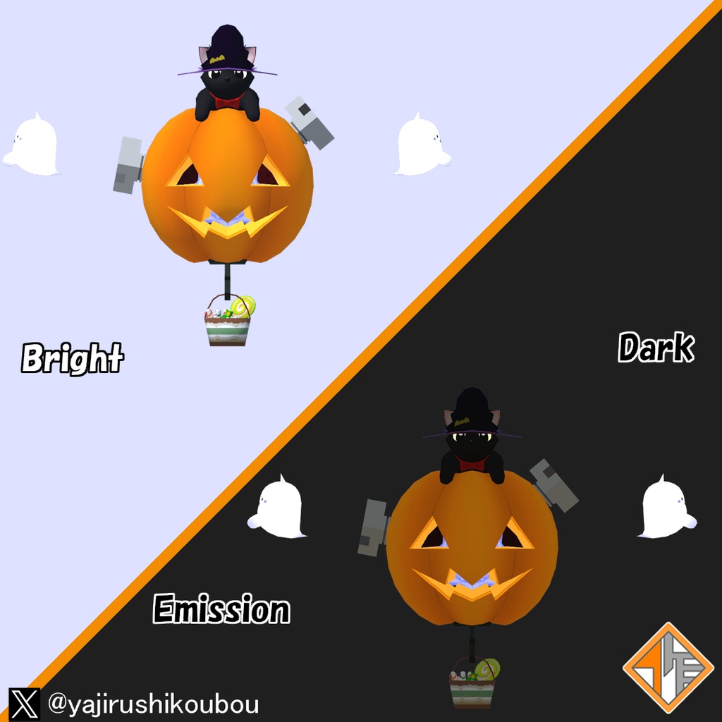 【オリジナル3Dモデル】ねこかぼちゃ