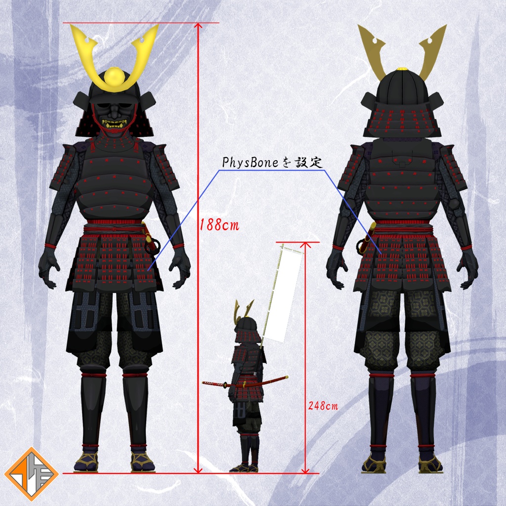 オリジナル3Dモデル VR鎧武者