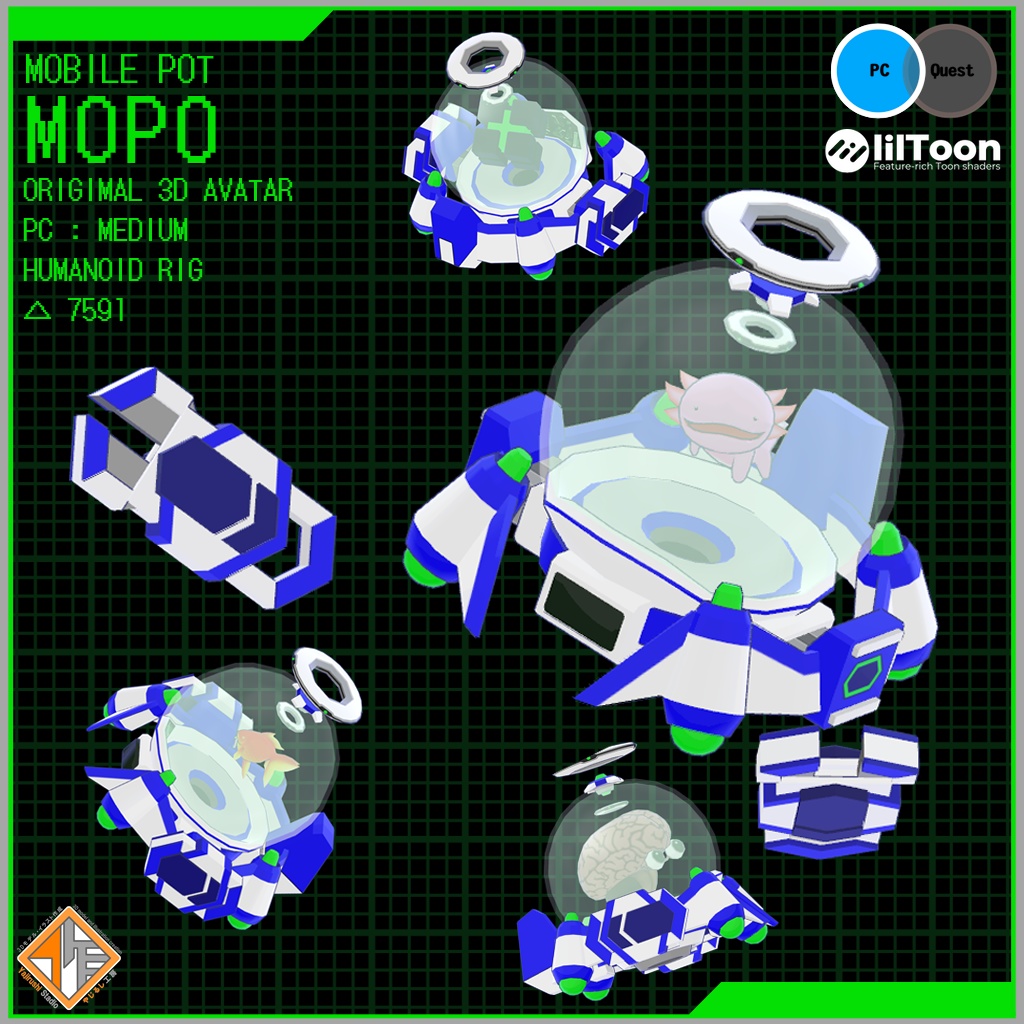 【オリジナル3Dモデル】MOBILE POT - MOPO -