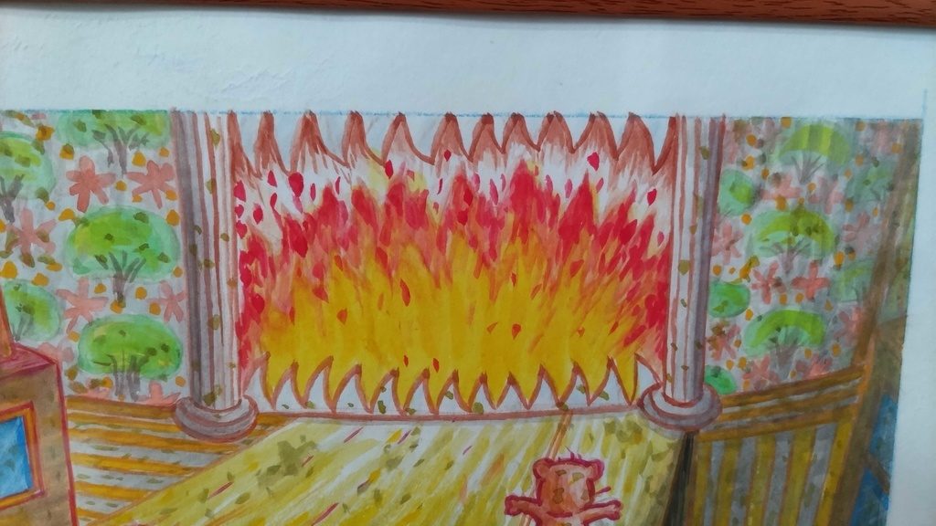 【イラスト生原稿】地獄に出入りするくまちゃん【ホラー漫画家・神田森莉】サイン入り