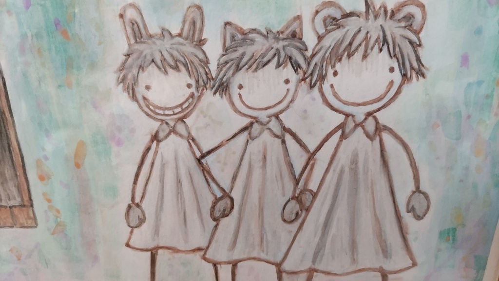 【イラスト生原稿】スリー・オブ・ア・パーフェクト・ペアー【ホラー漫画家・神田森莉】サイン入り