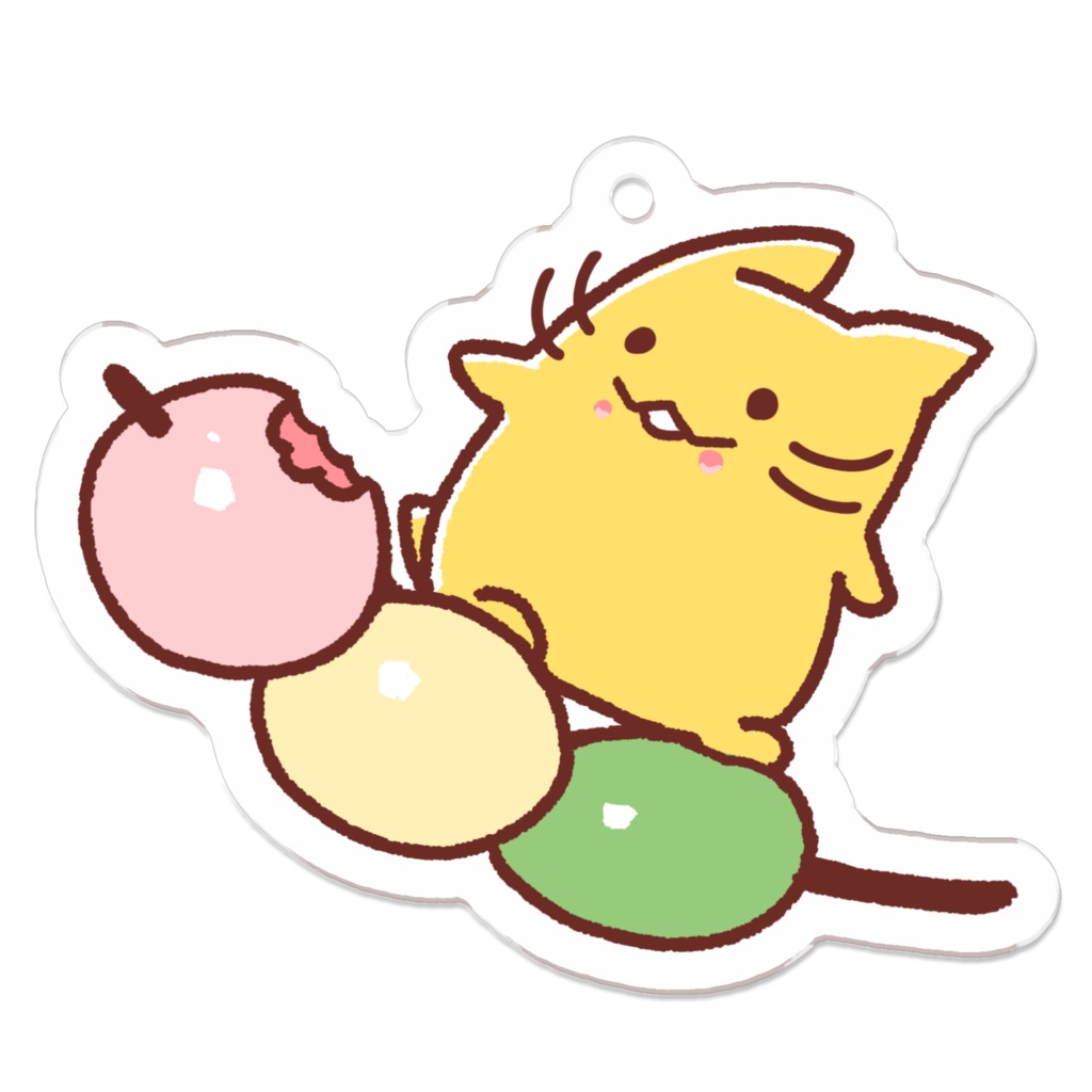 かっ飛びにゃんぷアクリルキーホルダー【三色団子】