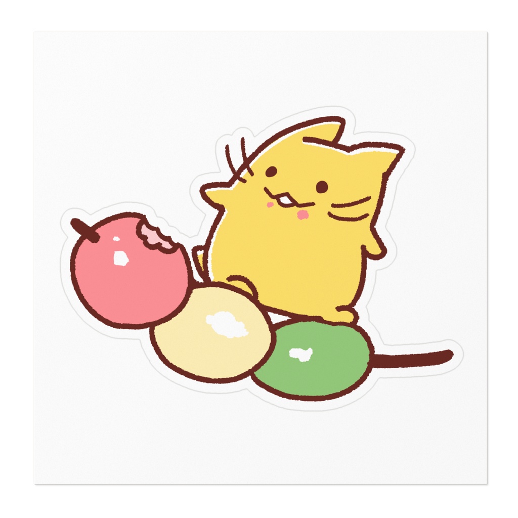 かっ飛びにゃんぷステッカー【三色団子】