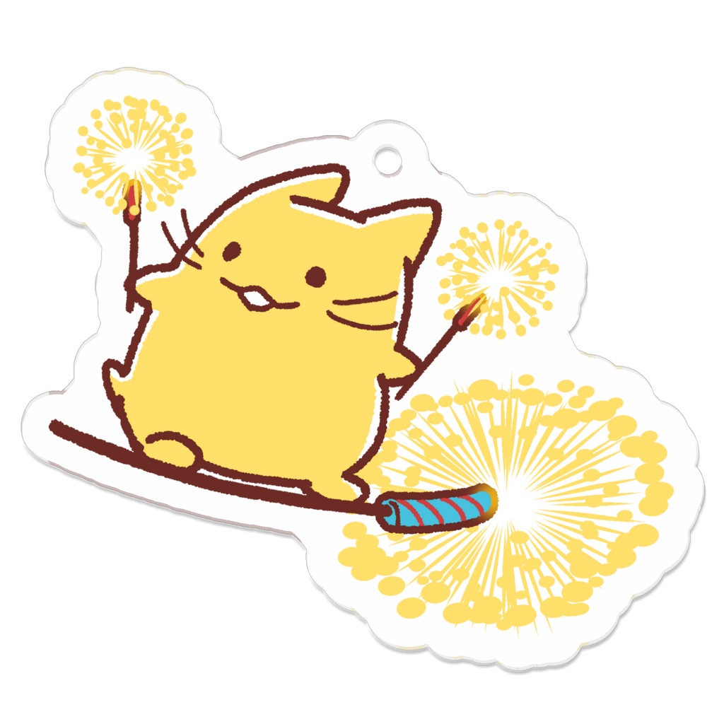 かっ飛びにゃんぷアクリルキーホルダー【花火】