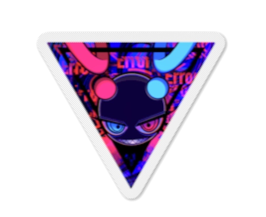 三角クリアホログラムステッカー　LED