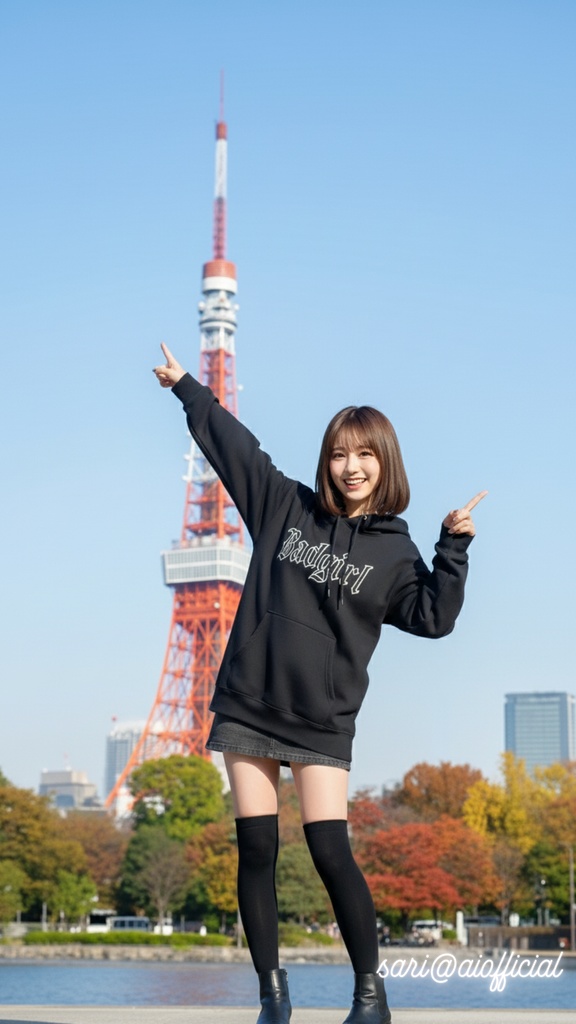 サリの自撮りスマホ壁紙５枚セット.秋（高品質1440×2560)