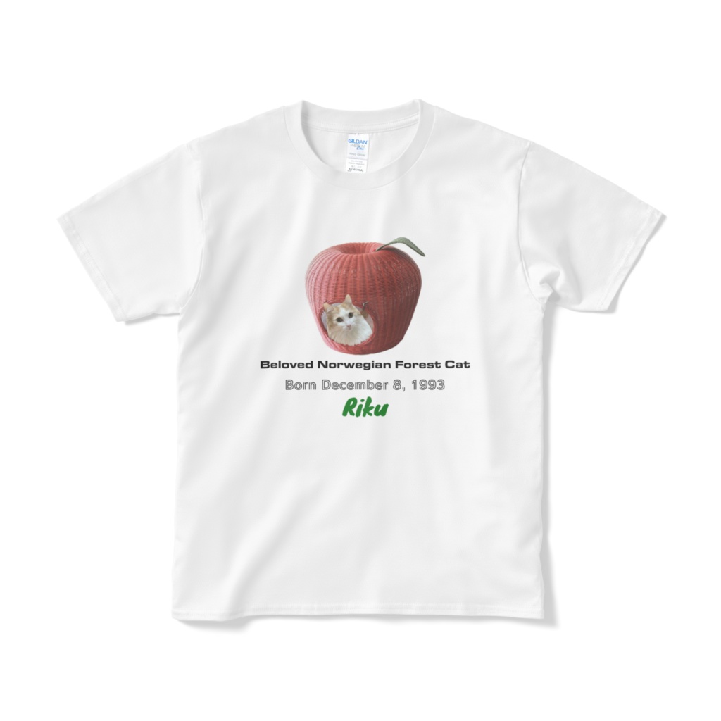 Tシャツ(短納期)サイズ(S M L XL)カラー(ホワイト)ノルウェージャン フォレストキャット