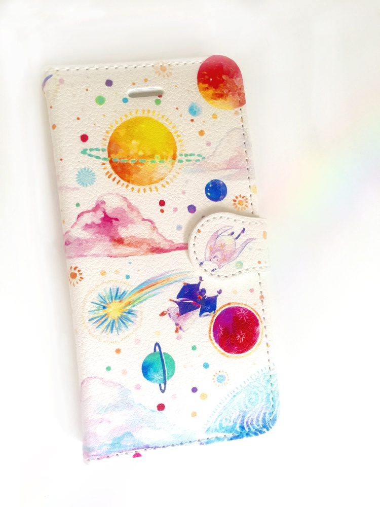 みかつる宇宙遊泳 手帳型iphoneケース Booth Booth