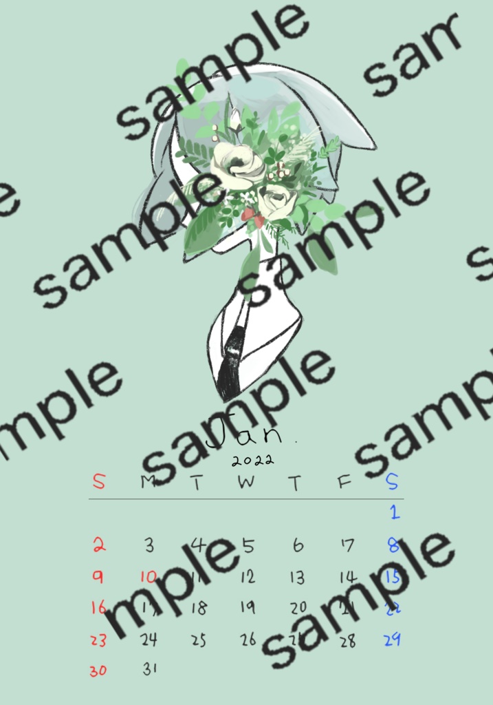 2022年　宝石卓上カレンダー