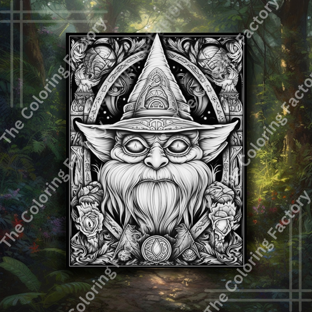 Evil Gnome Fun Adult Coloring Relaxation: 22 ページ (セット 1) | *インスタント PDF ダウンロード*