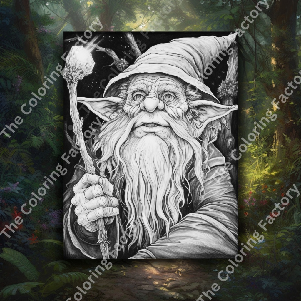 Evil Gnome Fun Adult Coloring Relaxation: 22 ページ (セット 1) | *インスタント PDF ダウンロード*