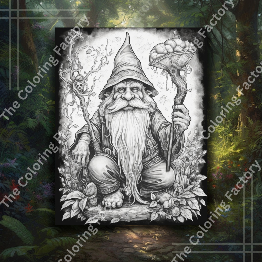 Evil Gnome Fun Adult Coloring Relaxation: 22 ページ (セット 1) | *インスタント PDF ダウンロード*
