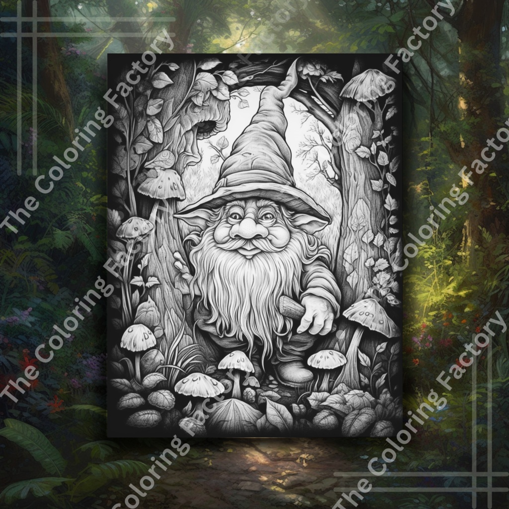 Evil Gnome クールな大人のぬりえページ: 22 ページ (セット 2) | *インスタント PDF ダウンロード*