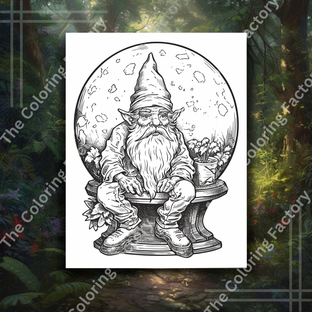 Evil Gnome クールな大人のぬりえページ: 22 ページ (セット 2) | *インスタント PDF ダウンロード*