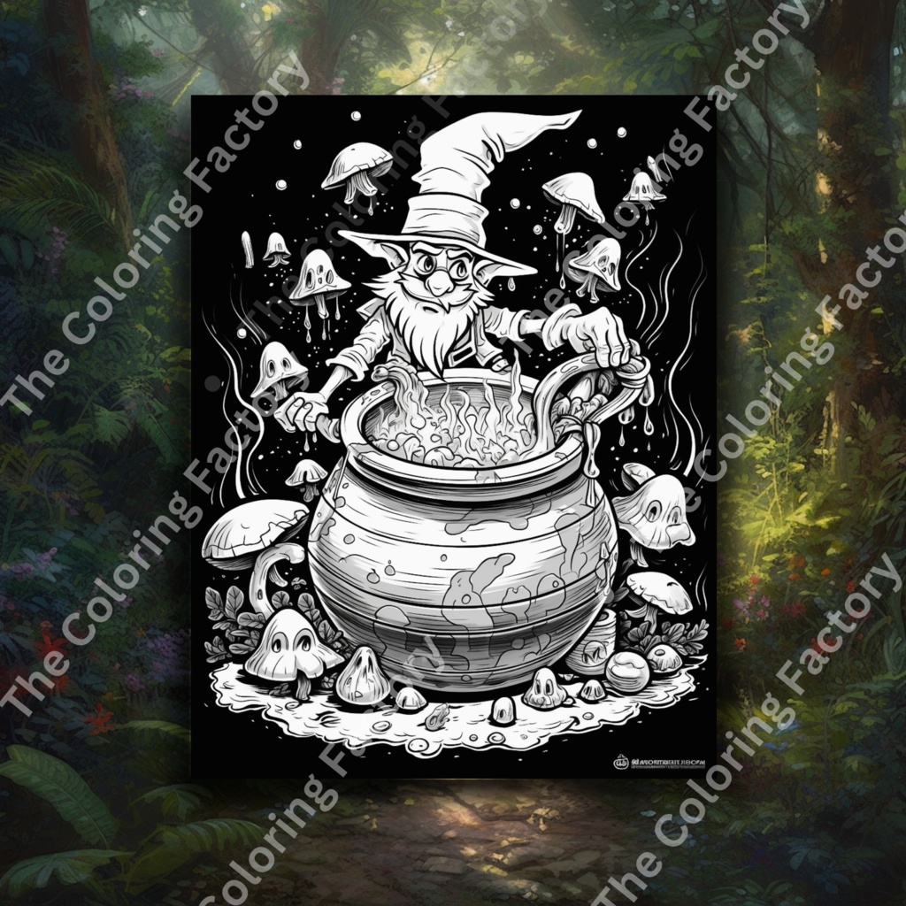 Evil Gnome クールな大人のぬりえページ: 22 ページ (セット 3) | *インスタント PDF ダウンロード*