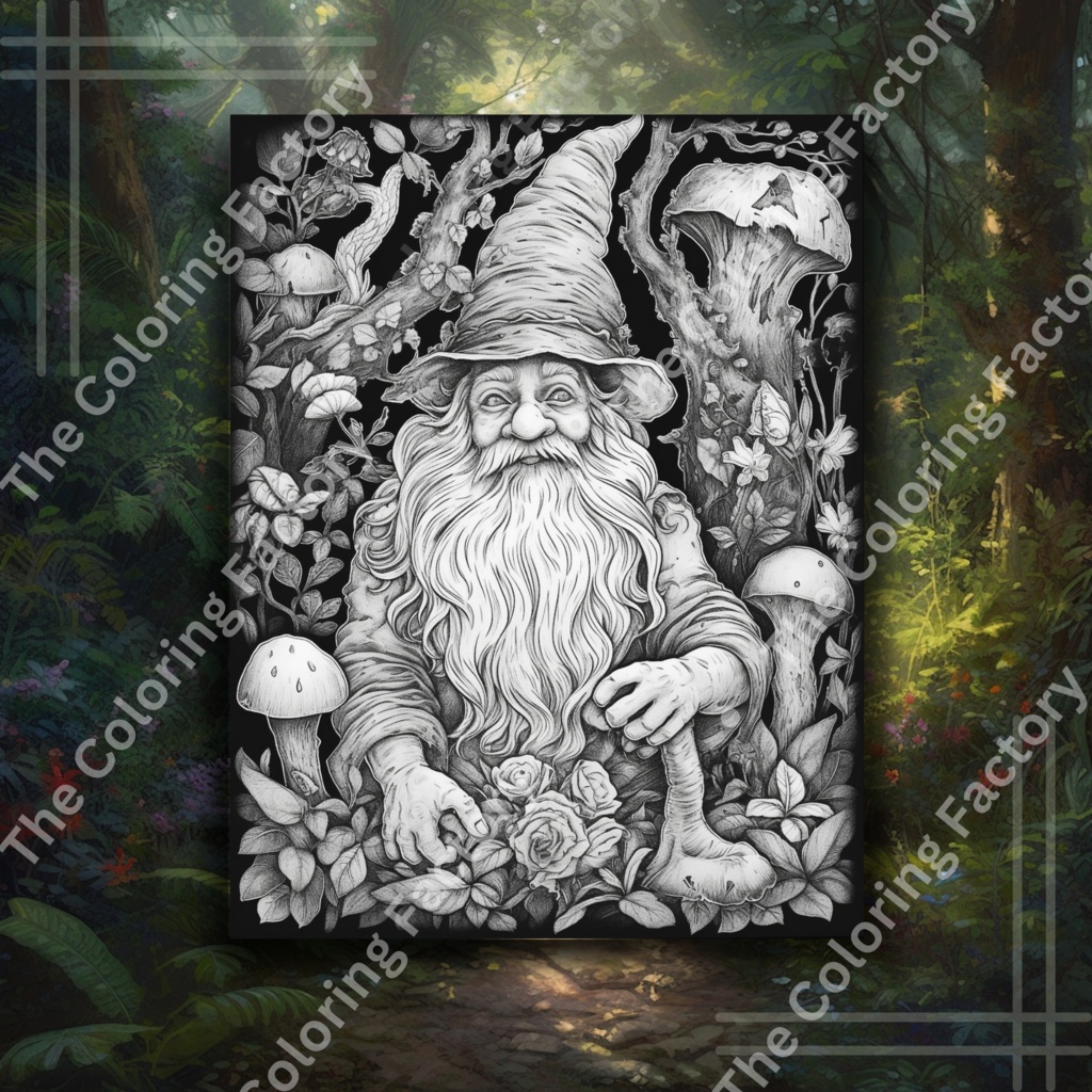 Evil Gnome クールな大人のぬりえページ: 22 ページ (セット 3) | *インスタント PDF ダウンロード*