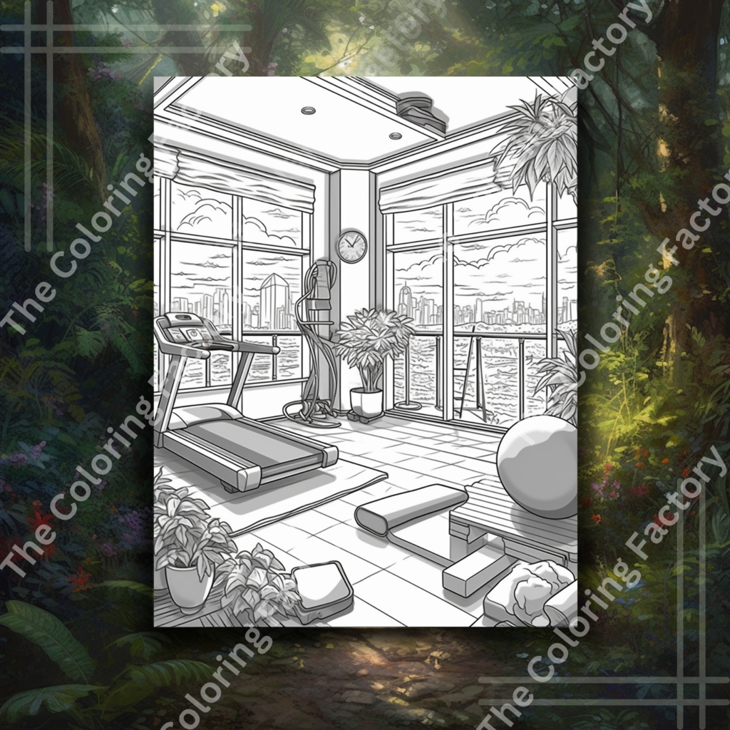 豪華なインテリア デザイン大人のぬりえ: 22 ページ |インスタントダウンロード