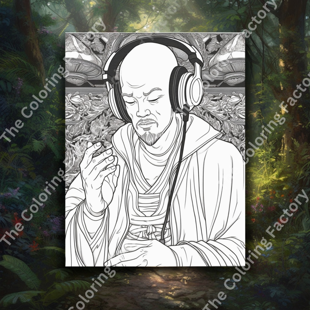 普通の旅僧大人のぬりえページ: 25 ページ |インスタントダウンロード