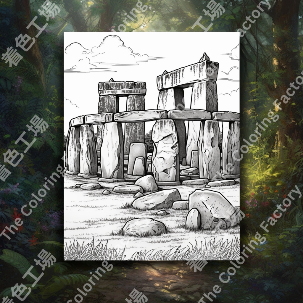 ユネスコ世界遺産のぬり絵 |大人のリラクゼーションセラピーのデジタルダウンロード