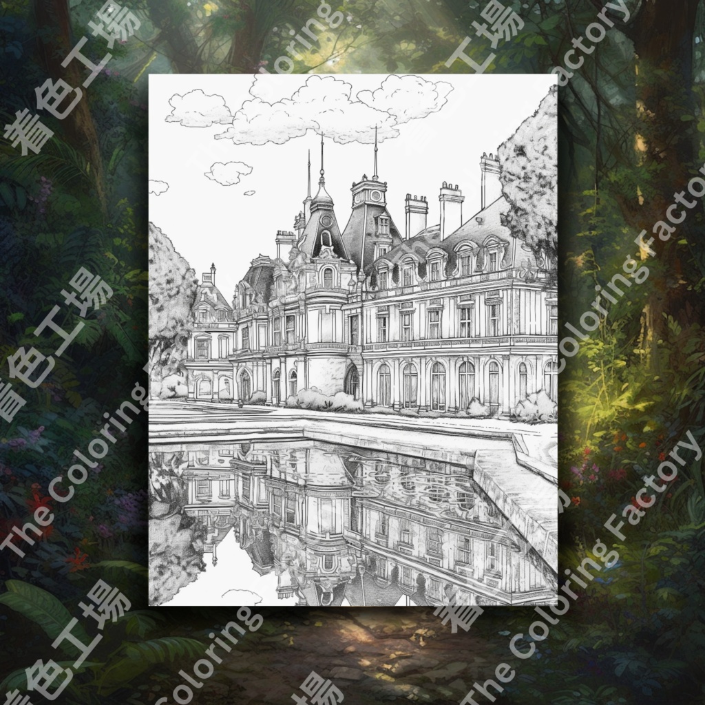 ユネスコ世界遺産のぬり絵 |大人のリラクゼーションセラピーのデジタルダウンロード