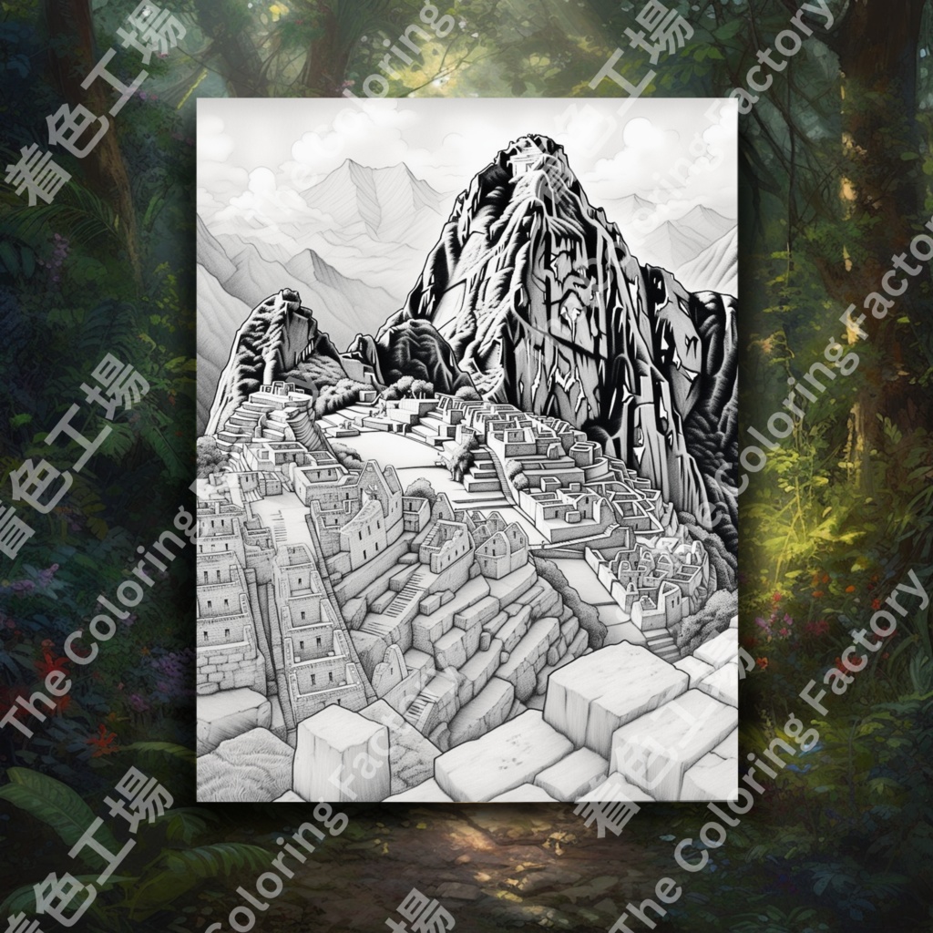 ユネスコ世界遺産のぬり絵 |大人のリラクゼーションセラピーのデジタルダウンロード