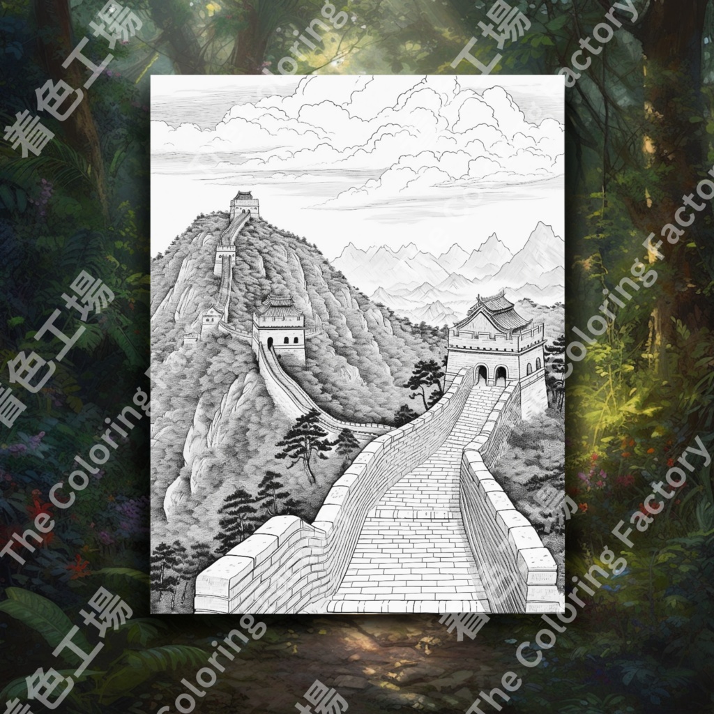 ユネスコ世界遺産のぬり絵 |大人のリラクゼーションセラピーのデジタルダウンロード