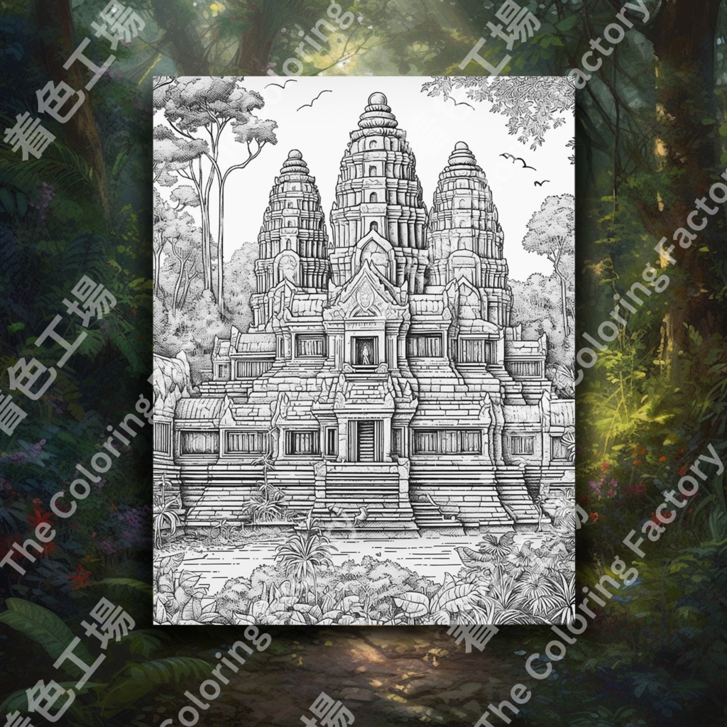 ユネスコ世界遺産のぬり絵 |大人のリラクゼーションセラピーのデジタルダウンロード