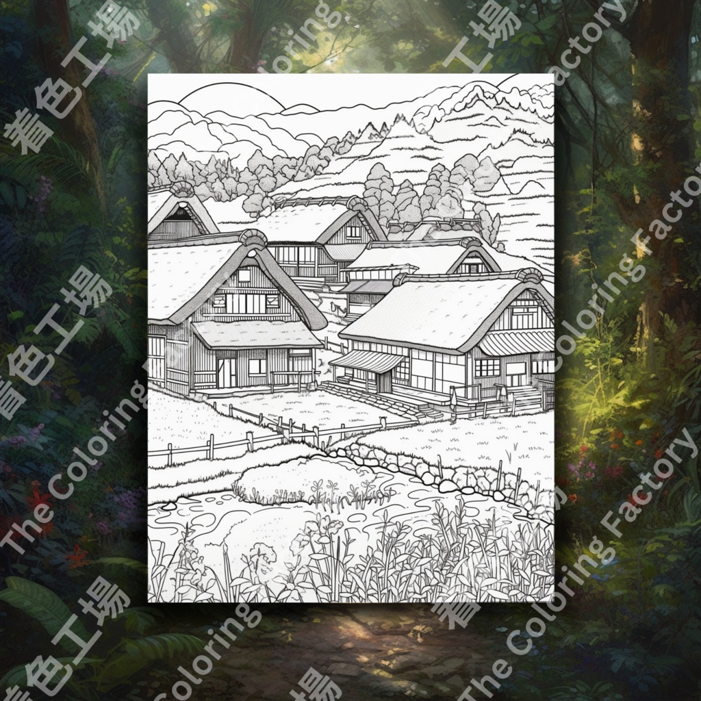 ユネスコ世界遺産のぬり絵 |大人のリラクゼーションセラピーのデジタルダウンロード