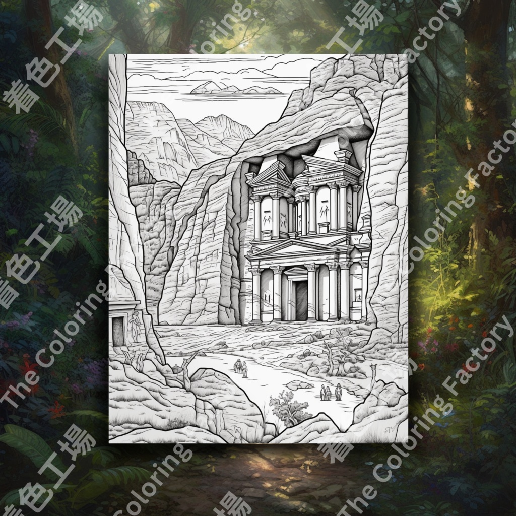 ユネスコ世界遺産のぬり絵 |大人のリラクゼーションセラピーのデジタルダウンロード