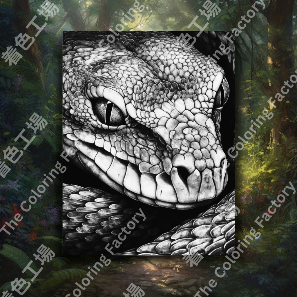 爬虫類のぬりえページ、成人療法用のライン アート |印刷可能な塗り絵 |印刷可能なデジタル セット 2