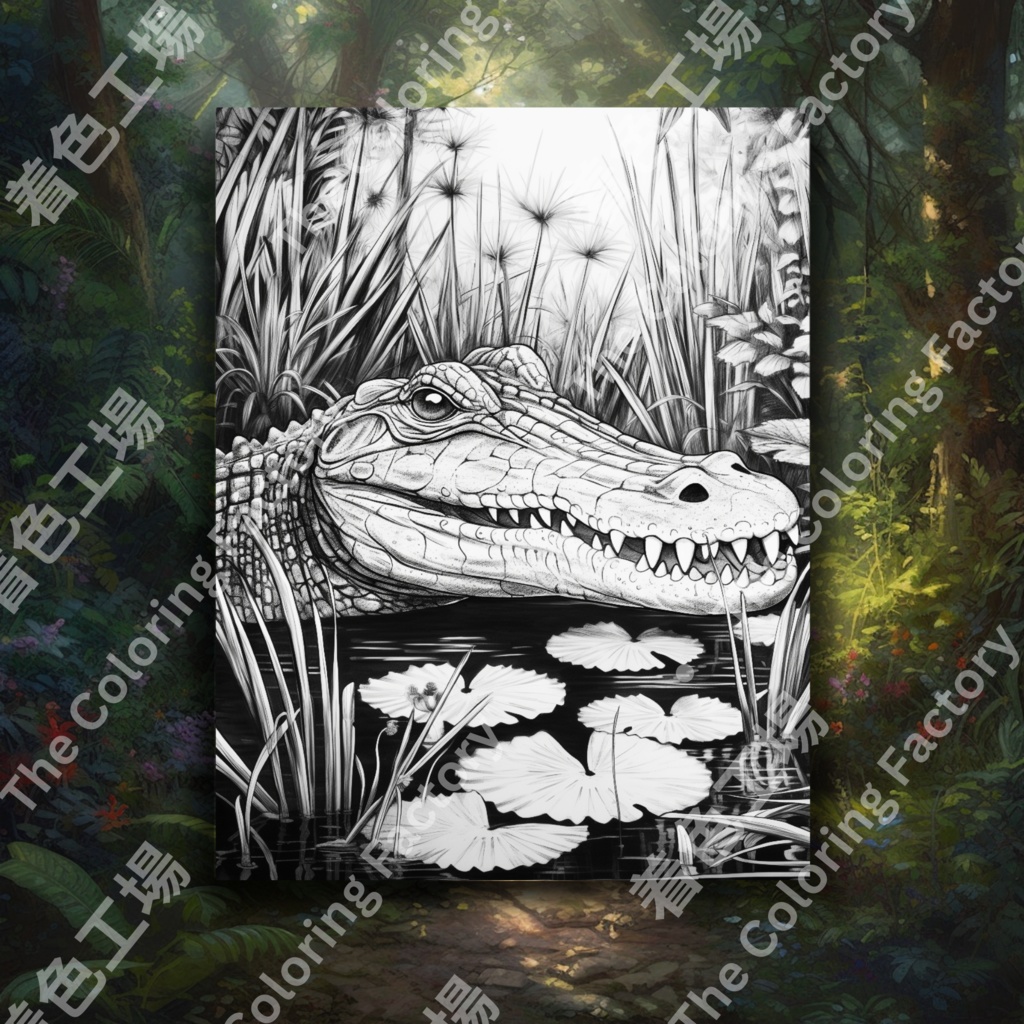 爬虫類のぬりえページ、成人療法用のライン アート |印刷可能な塗り絵 |印刷可能なデジタル セット 2