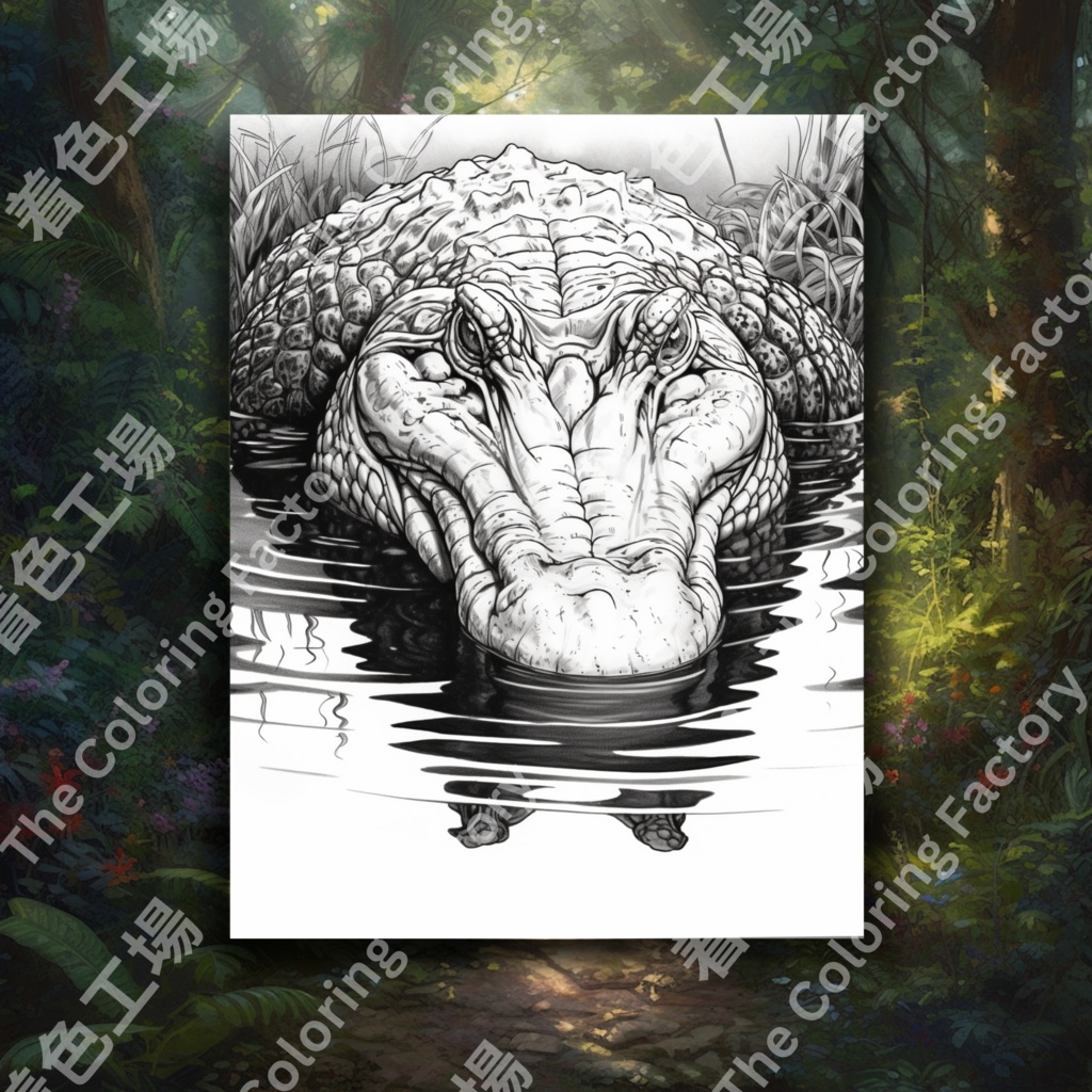 爬虫類のぬりえページ、成人療法用のライン アート |印刷可能な塗り絵 |印刷可能なデジタル セット 1