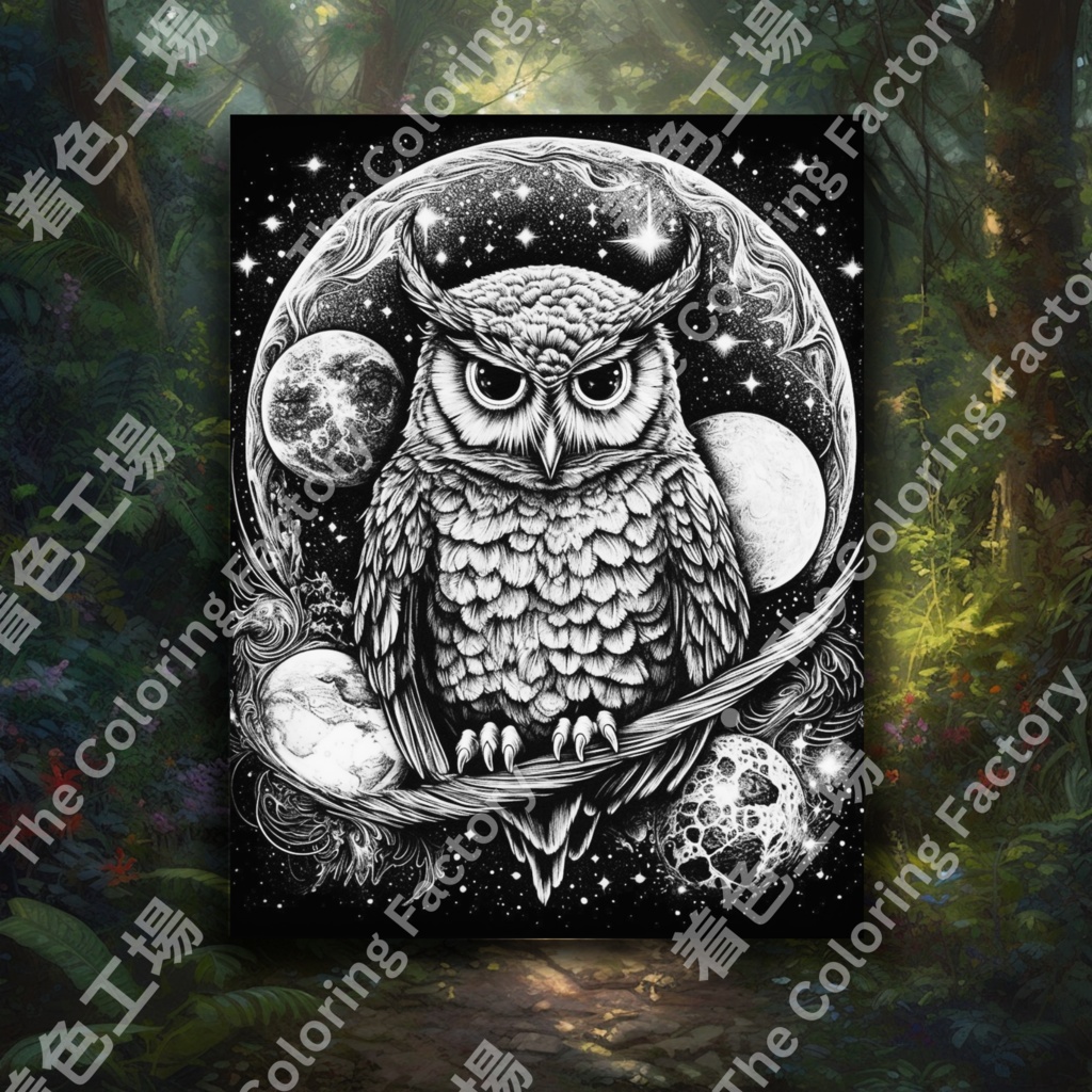 大人のためのフクロウの塗り絵 デジタル即時ダウンロード 楽しいセット 1