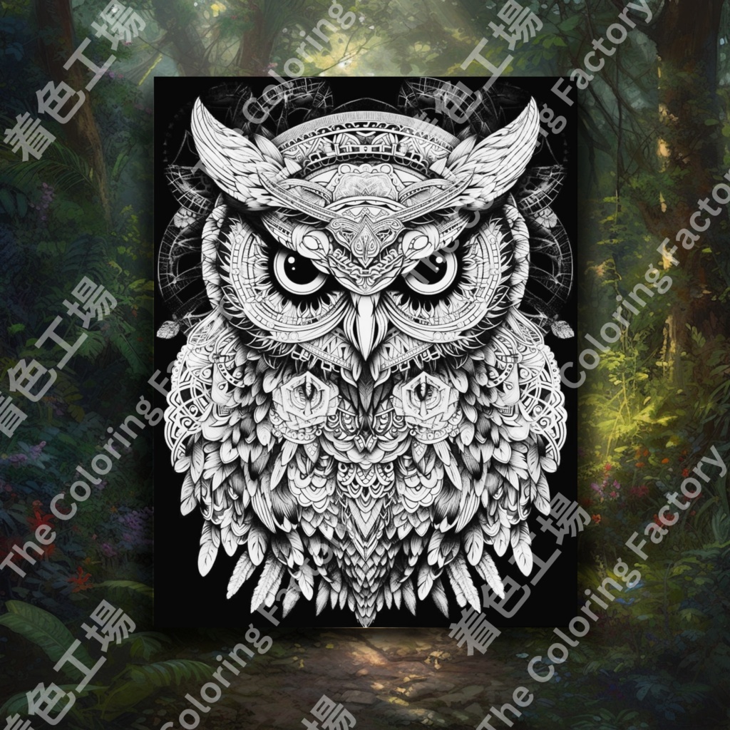 大人のためのフクロウの塗り絵 デジタル即時ダウンロード 楽しいセット 2