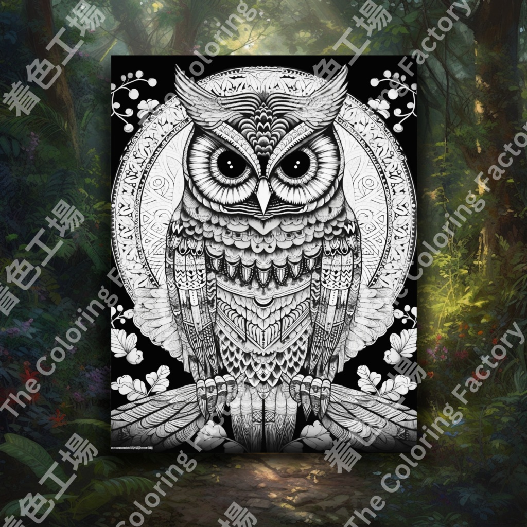 大人のためのフクロウの塗り絵 デジタル即時ダウンロード 楽しいセット 2