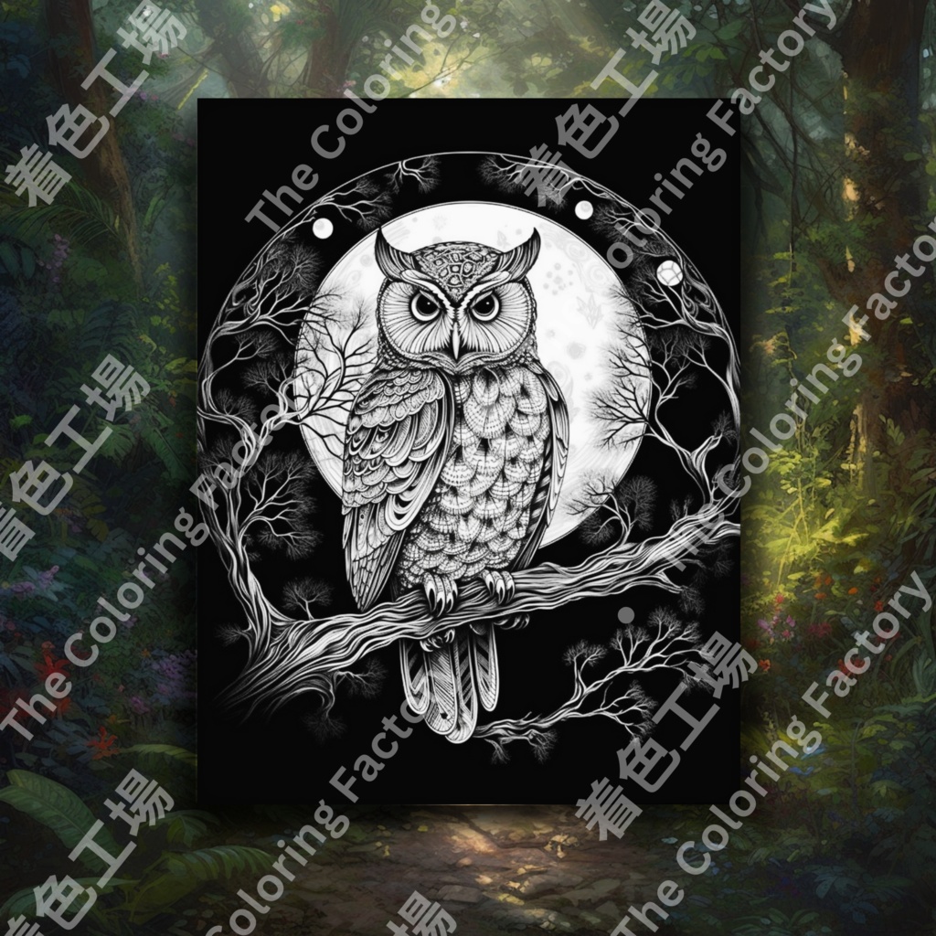 大人のためのフクロウの塗り絵 デジタル即時ダウンロード 楽しいセット 2