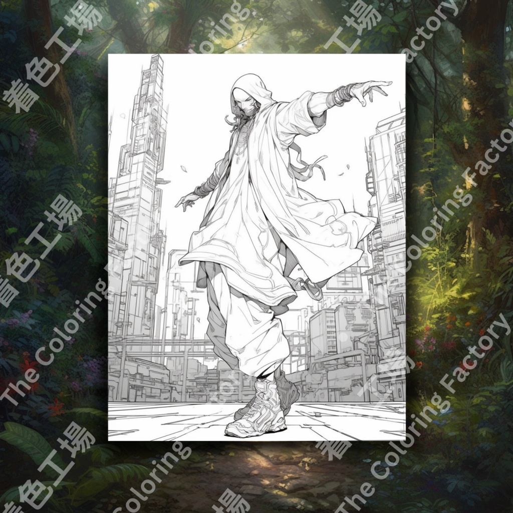 大人向けの楽しいアニメ塗り絵 デジタル即時ダウンロード 楽しいセット 1