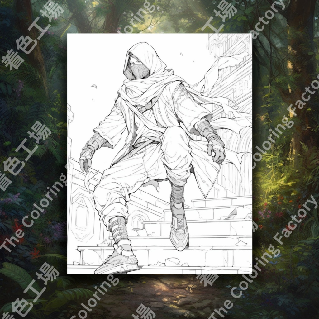 大人向けの楽しいアニメ塗り絵 デジタル即時ダウンロード 楽しいセット 1