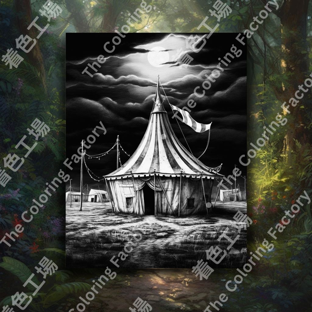 大人のための怖いピエロの塗り絵 楽しいデジタル即時ダウンロード セット 2